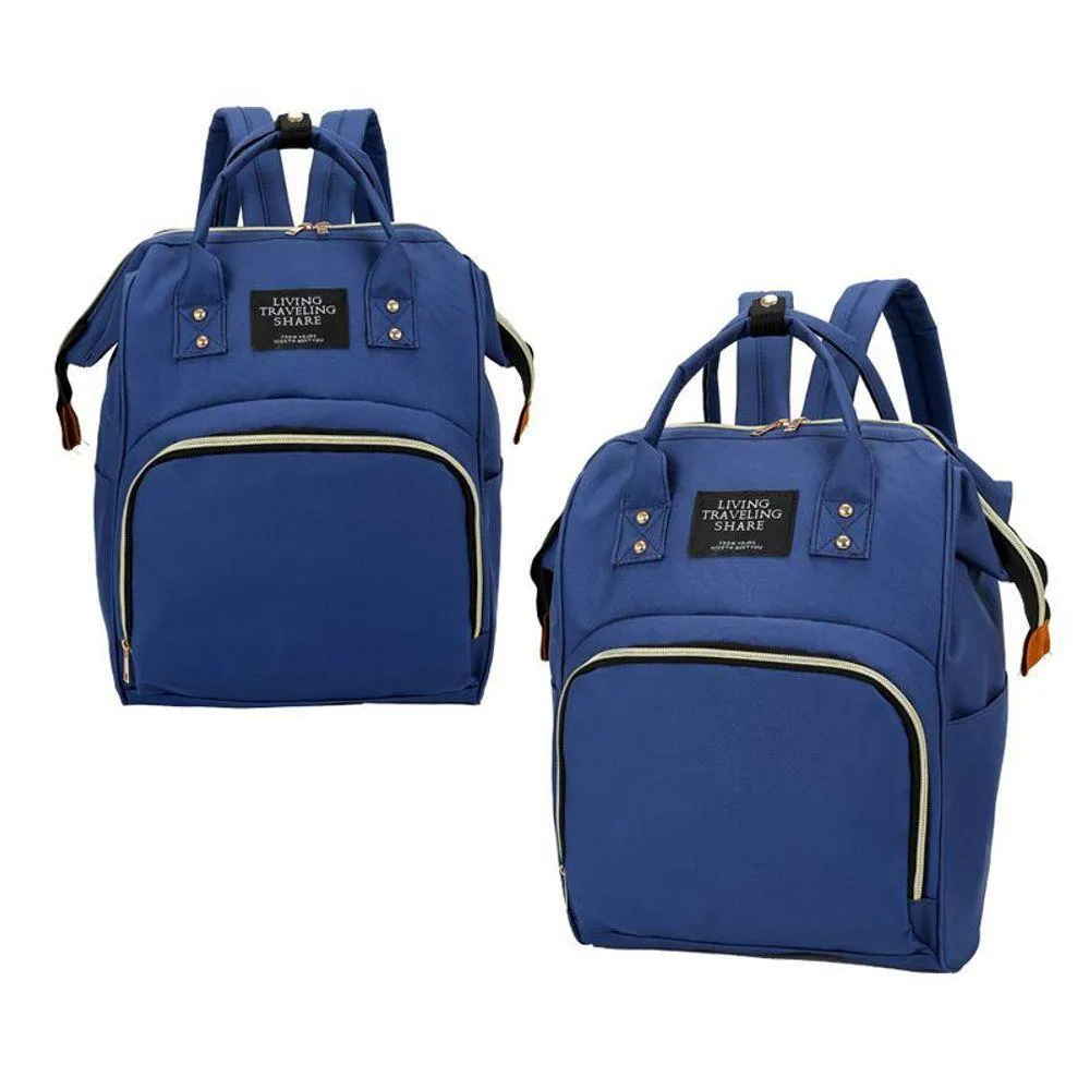 Mochila Mala Bolsa Maternidade Multiuso Multifuncional Azul