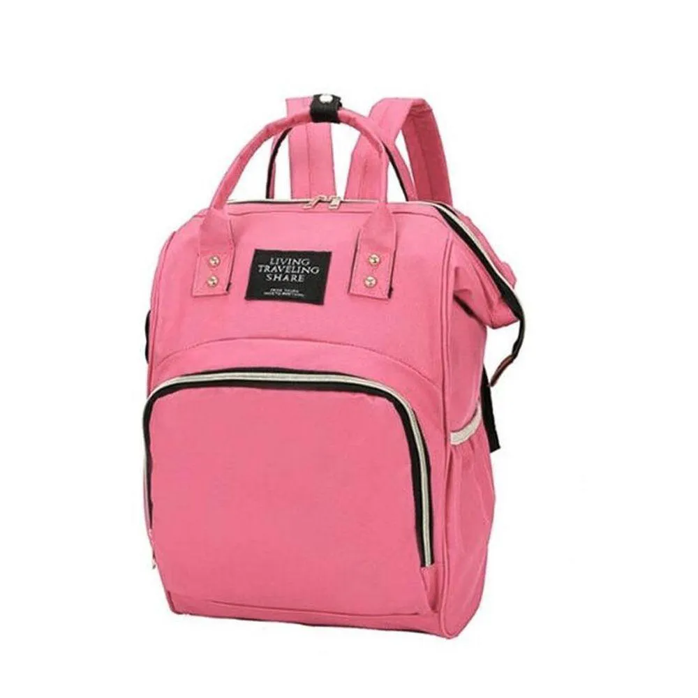 Mochila Mala Bolsa Maternidade Multiuso Mamadeira Rosa