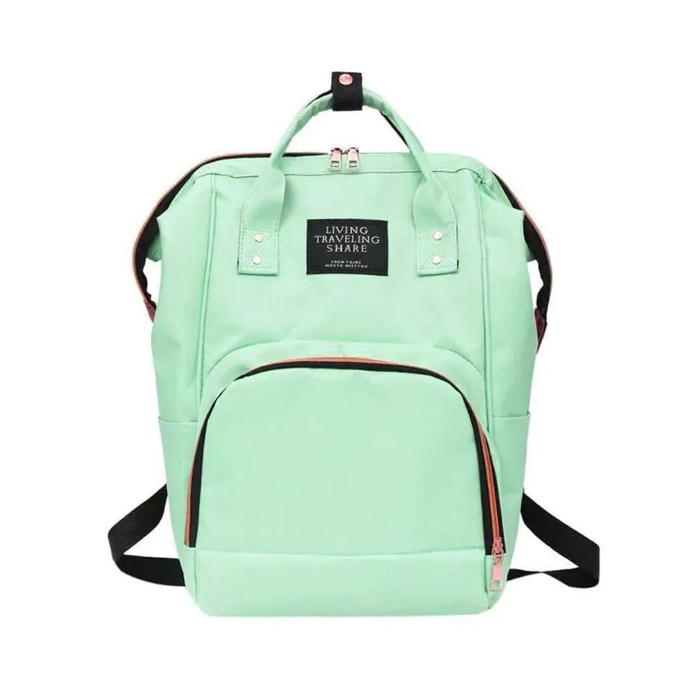 Mochila Mala Bolsa Maternidade Multiuso Verde Claro