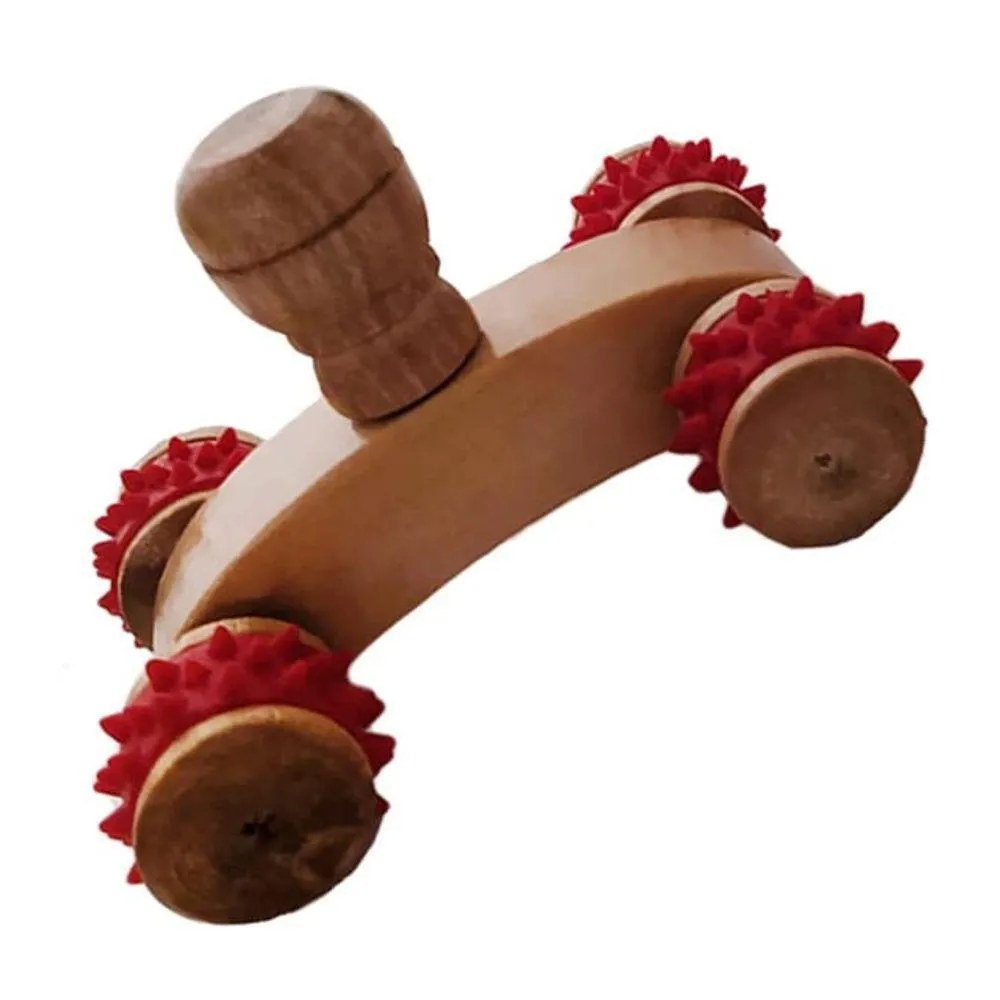 Massageador Manual Carrinho De Madeira Com Rodinhas Maderotepia