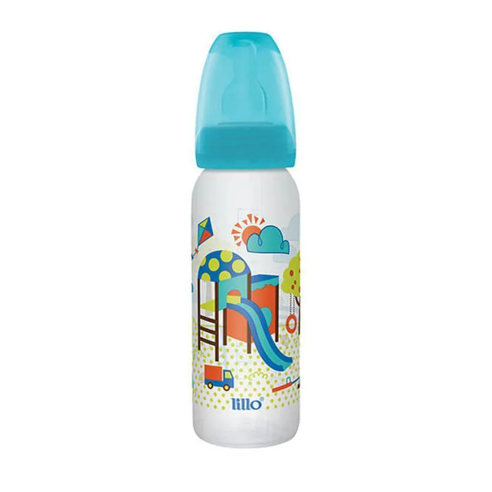 Mamadeira Divertida 240 Ml Tam Universal Lillo Cor Azul