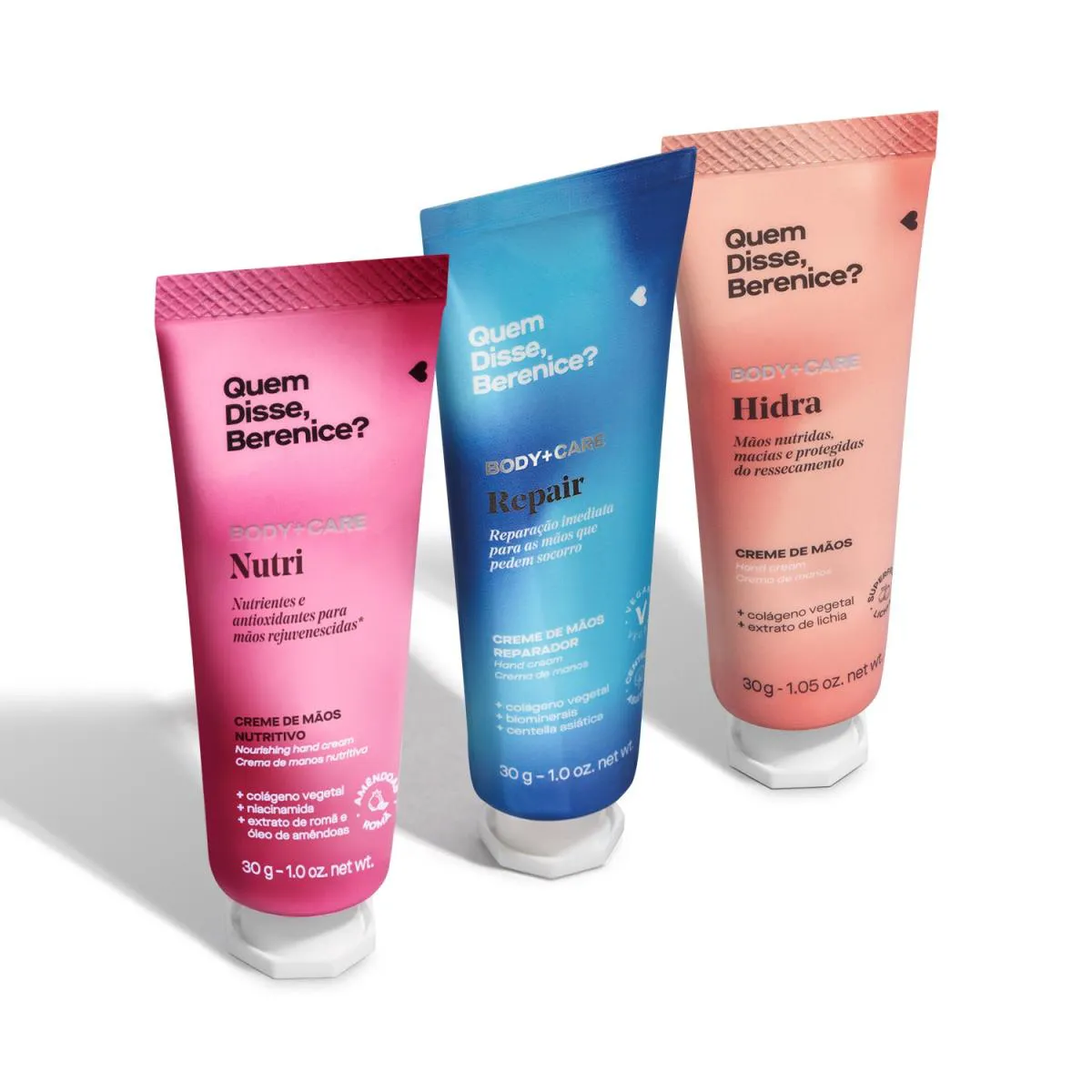 Combo Creme para Mãos: Hidra Creme 30g + Nutri Creme 30g + Creme Reparador Repair 30g
