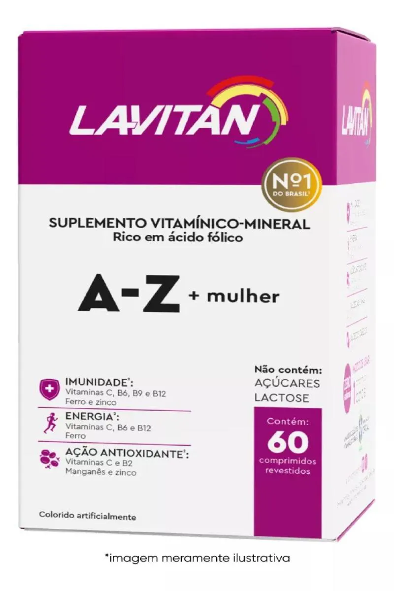 Suplemento Vitamínico Lavitan Mineral A-Z Mulher 60Un
