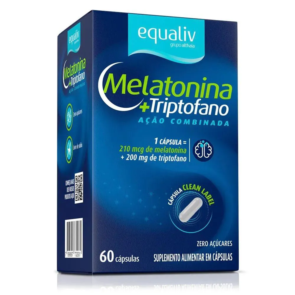 Suplemento Equaliv Melatonina +Triptofano Ação Conjunta 60cp