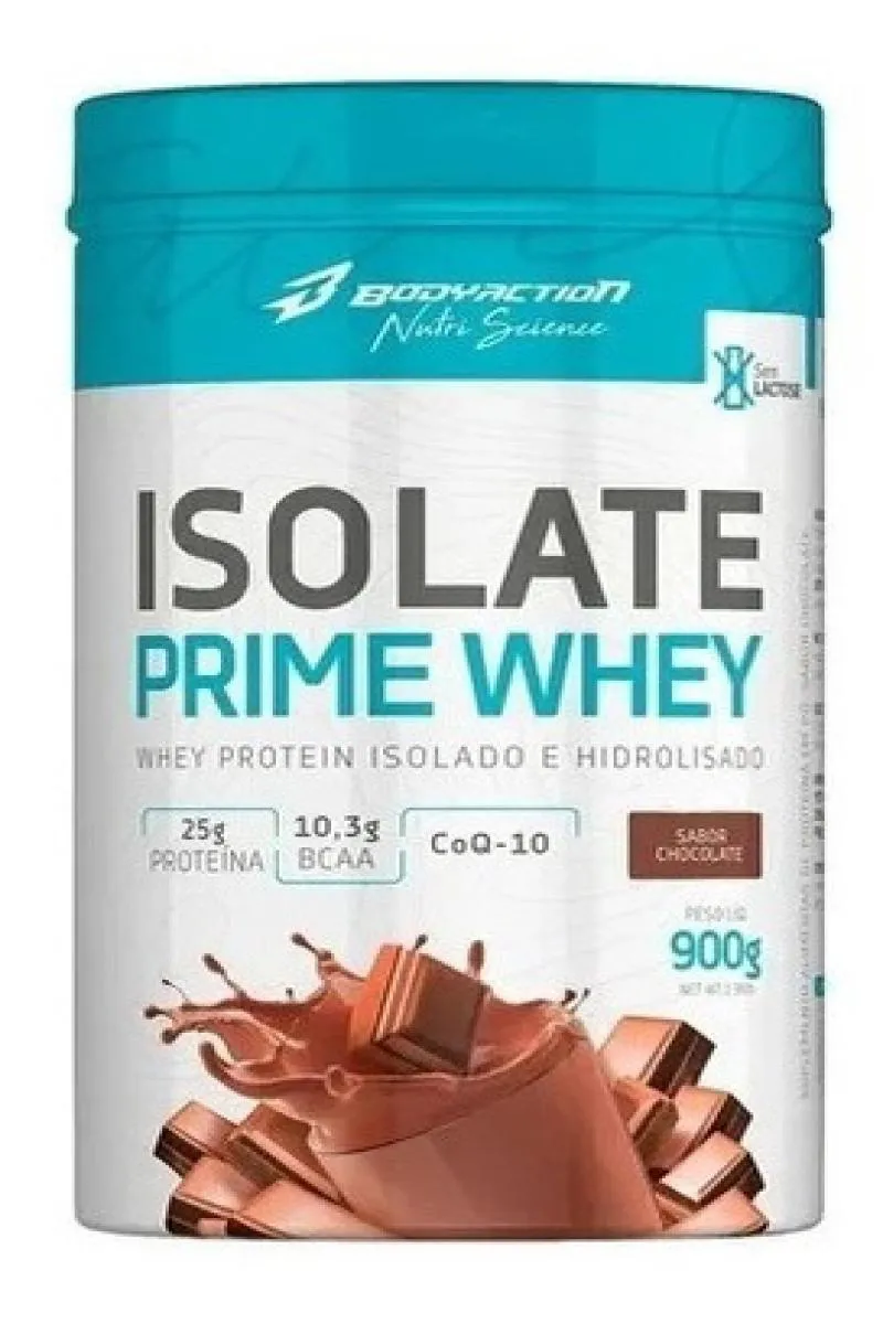 Whey Isolate Prime 900g Com Stevia Sezo Lactose Bodyaction Chocolate