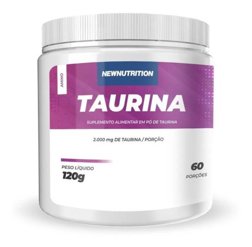 Taurina Em Pó 120g Pura Newnutrition Aumento De Energia Sabor Natural