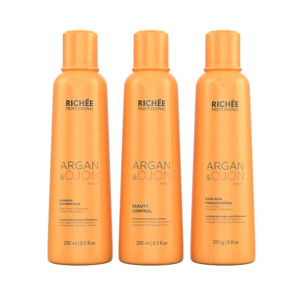 Argan e Ojon Kit Escova Defrizante (3x250ml)