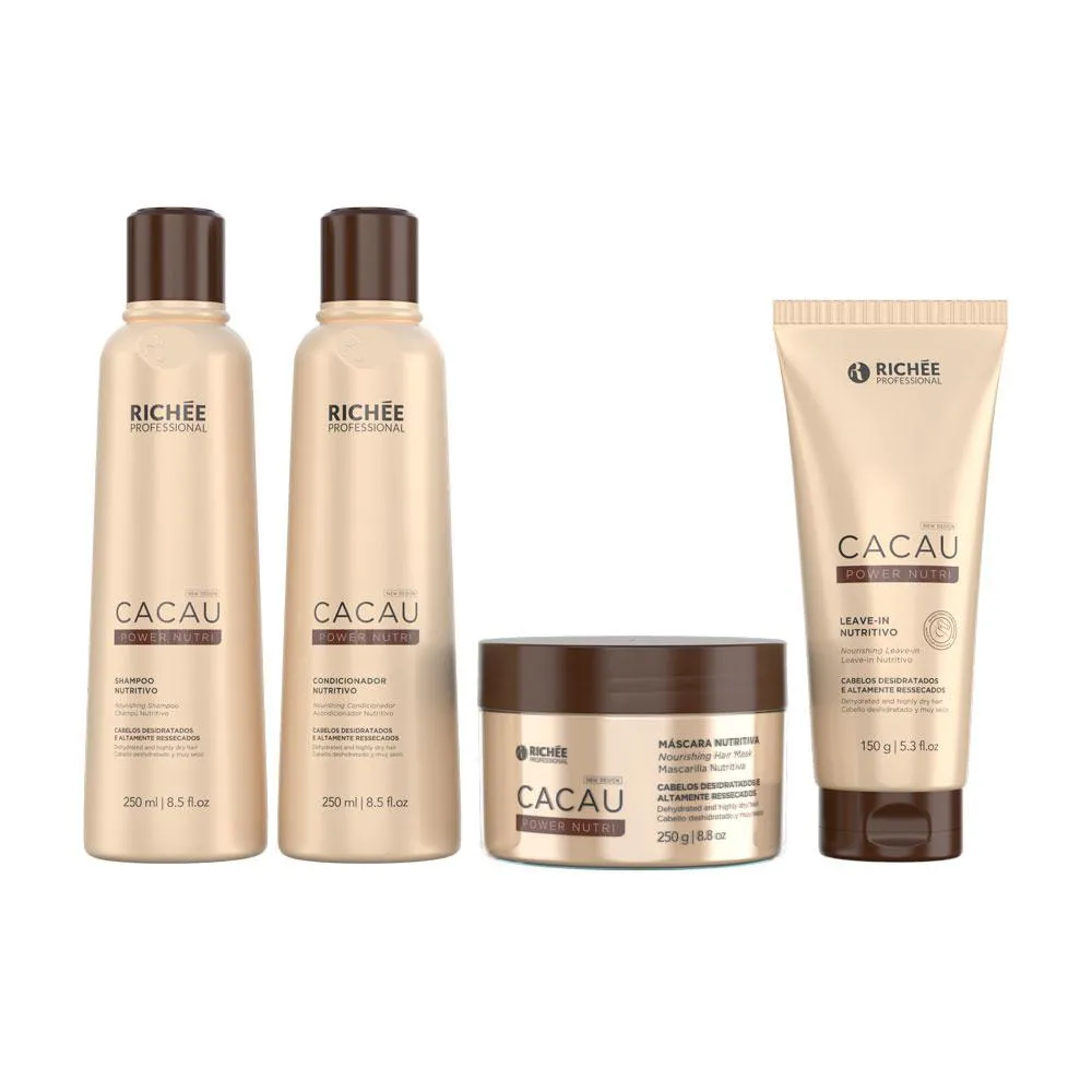 Cacau Power Nutri Kit Shampoo Condicionador Máscara e Leave-in
