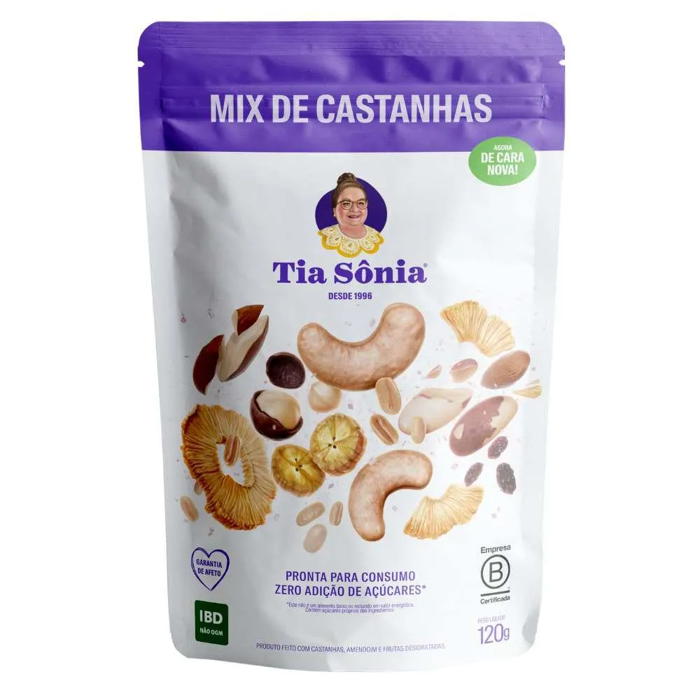 Mix Castanhas Caju Pará Macadâmia Amêndoa Fruta Premium 120g