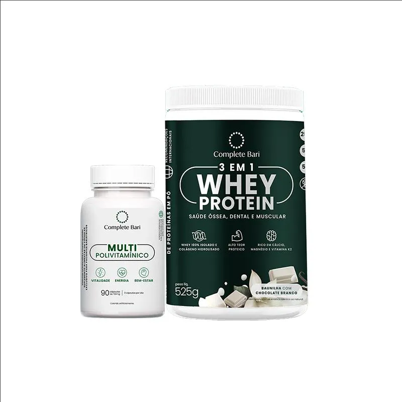 Kit 1 Multi + 1 Whey Isolado Baunilha com Chocolate Complete Bari