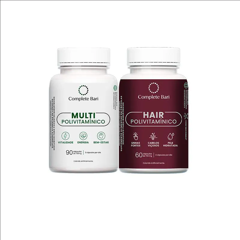 Kit 1 Multi + 1 Polivitaminico Cabelos e Unhas Complete Bari