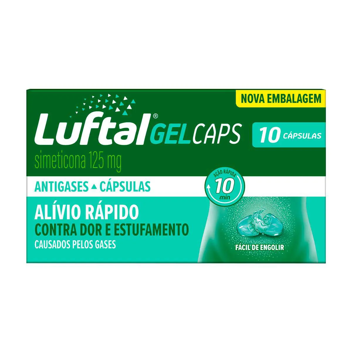 Luftal Gel Caps Simeticona 125mg 10 cápsulas