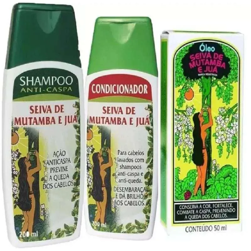 Kit Seiva De Mutamba E Juá - Shampoo, Condicionador e Óleo