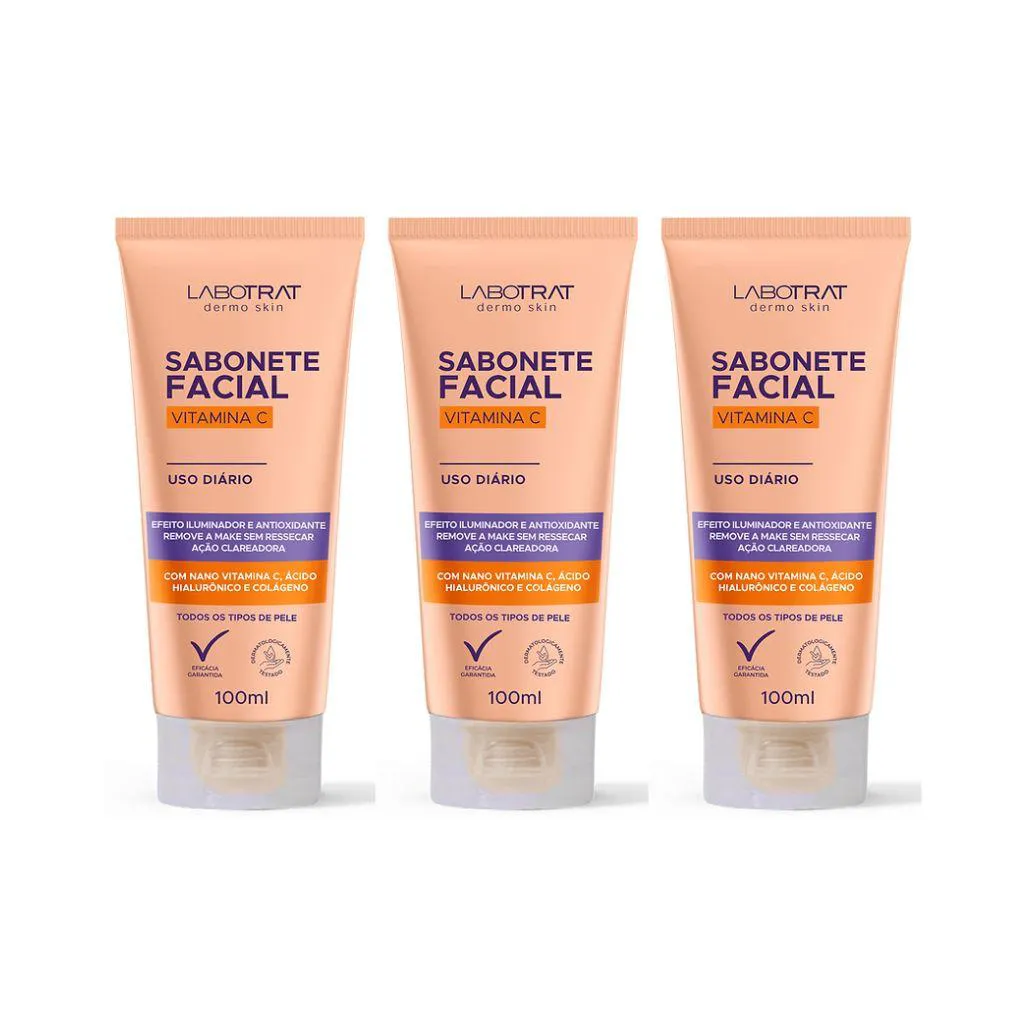 Sabonete Facial Labotrat Liquido 100ml Vitamina C - 3un