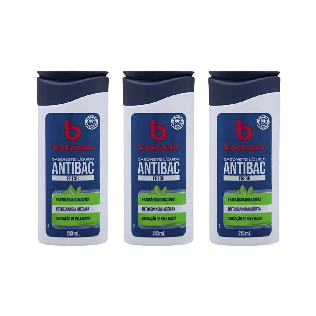 Sabonete Liquido Bozzano Fresh 240ml - Kit C/ 3un