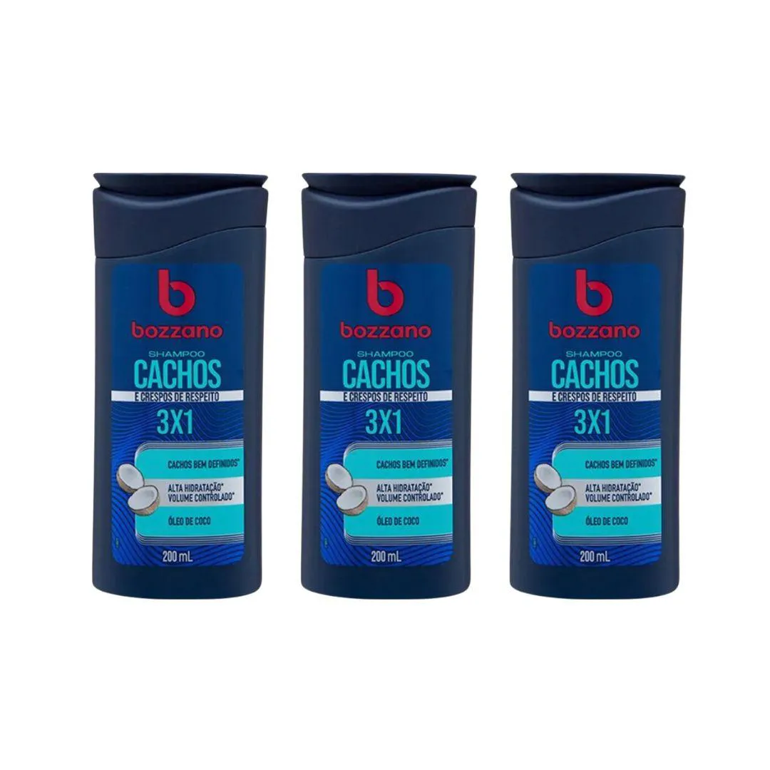 Shampoo Bozzano Cachos 200ml - Kit C/ 3un