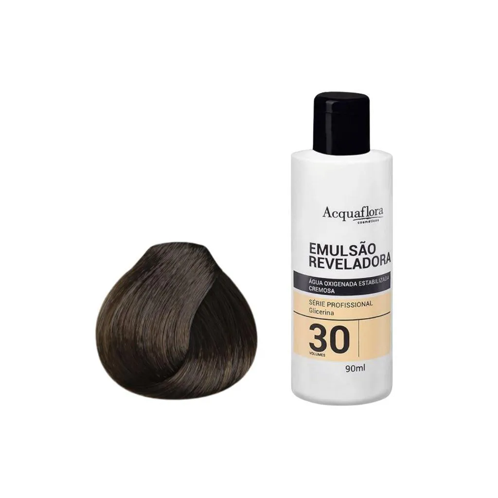 Kit Coloração Acquaflora Permanente 6.31+Água Ox 30vol