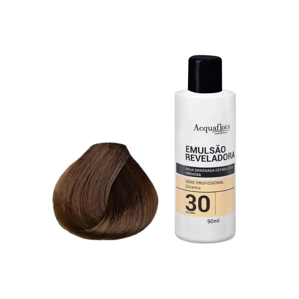 Kit Coloração Acquaflora Permanente 7.33+Água Ox 30vol