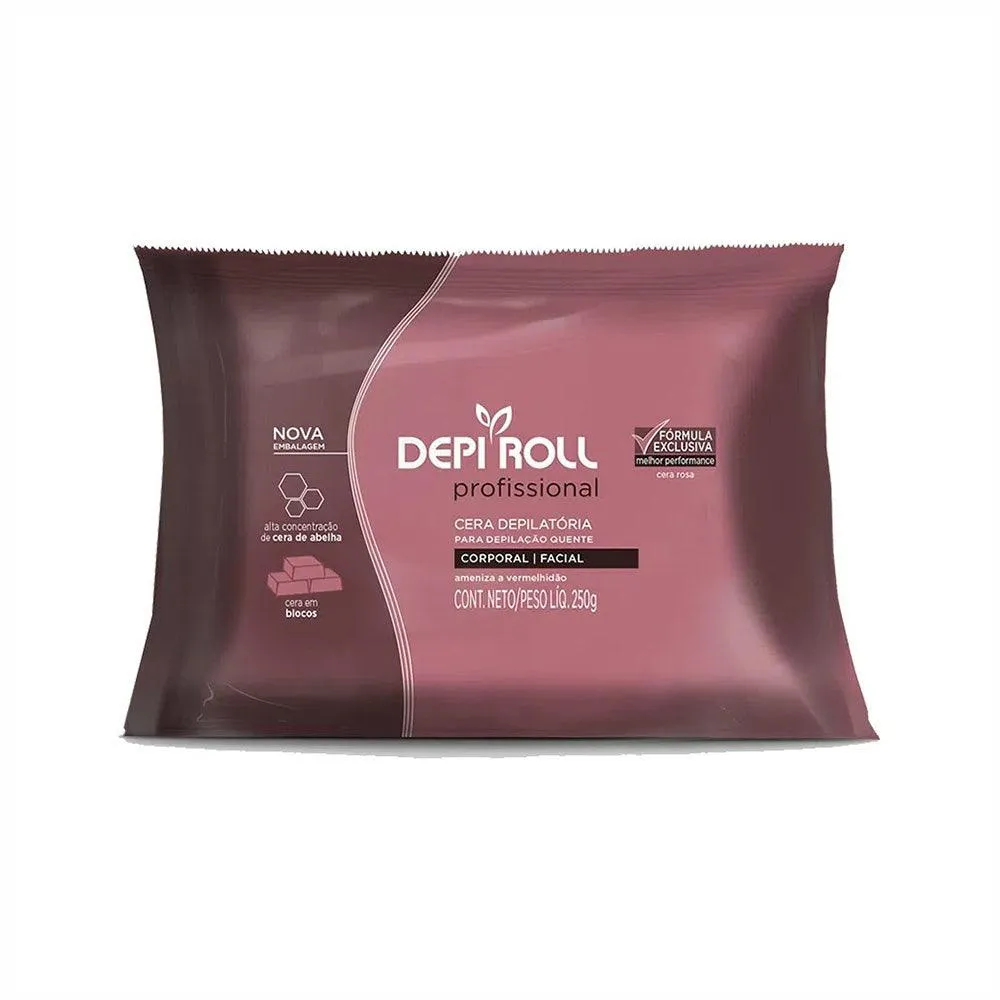 Cera Quente Depilatória Depi Roll Rosa 250g