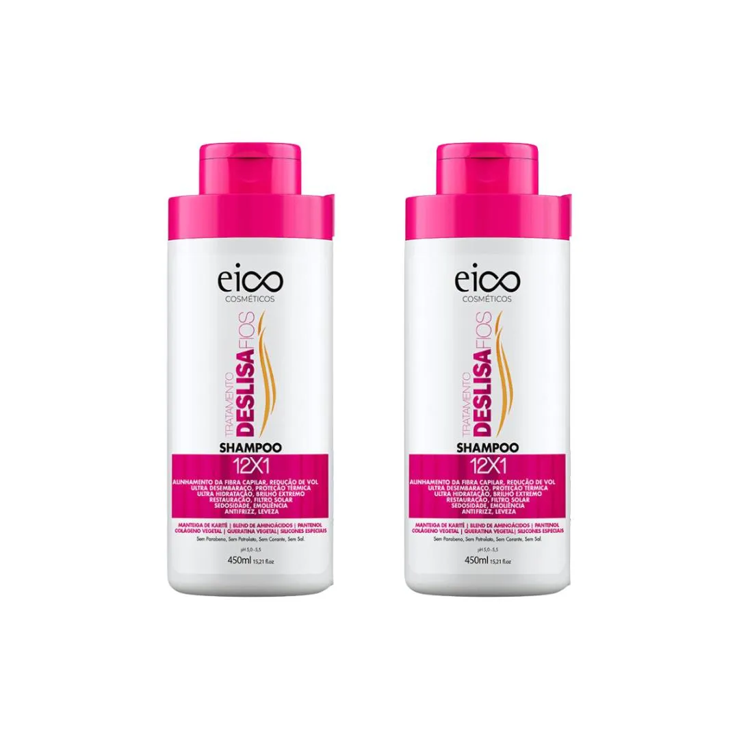 Shampoo Eico 450ml Deslisa Fios - Kits C/2un