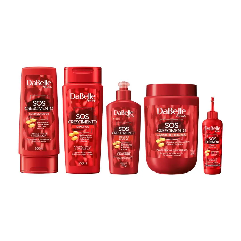 Kit Dabelle Sos Crescimento Sh+Cond+Masc+Creme Pent+Tônico