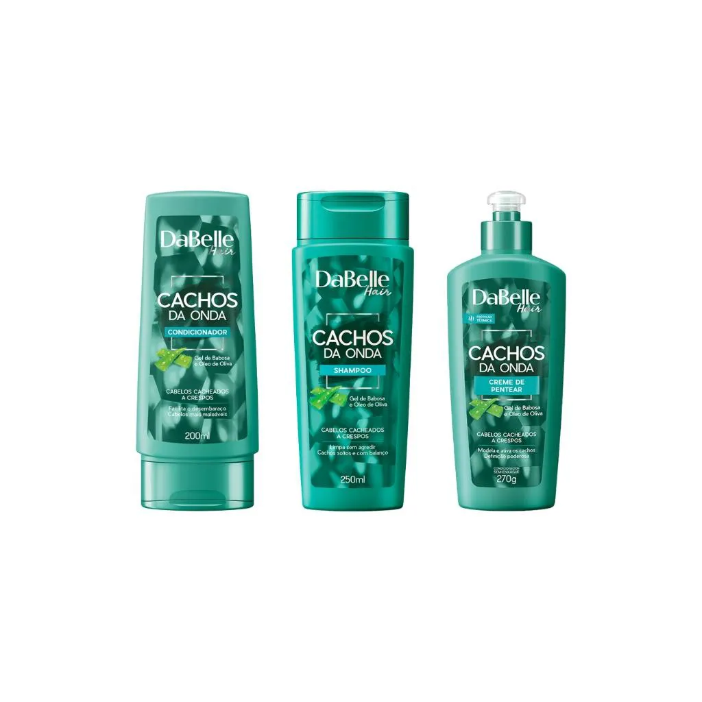 Kit Dabelle Cachos da Onda Shampoo+Cond+Creme Pentear