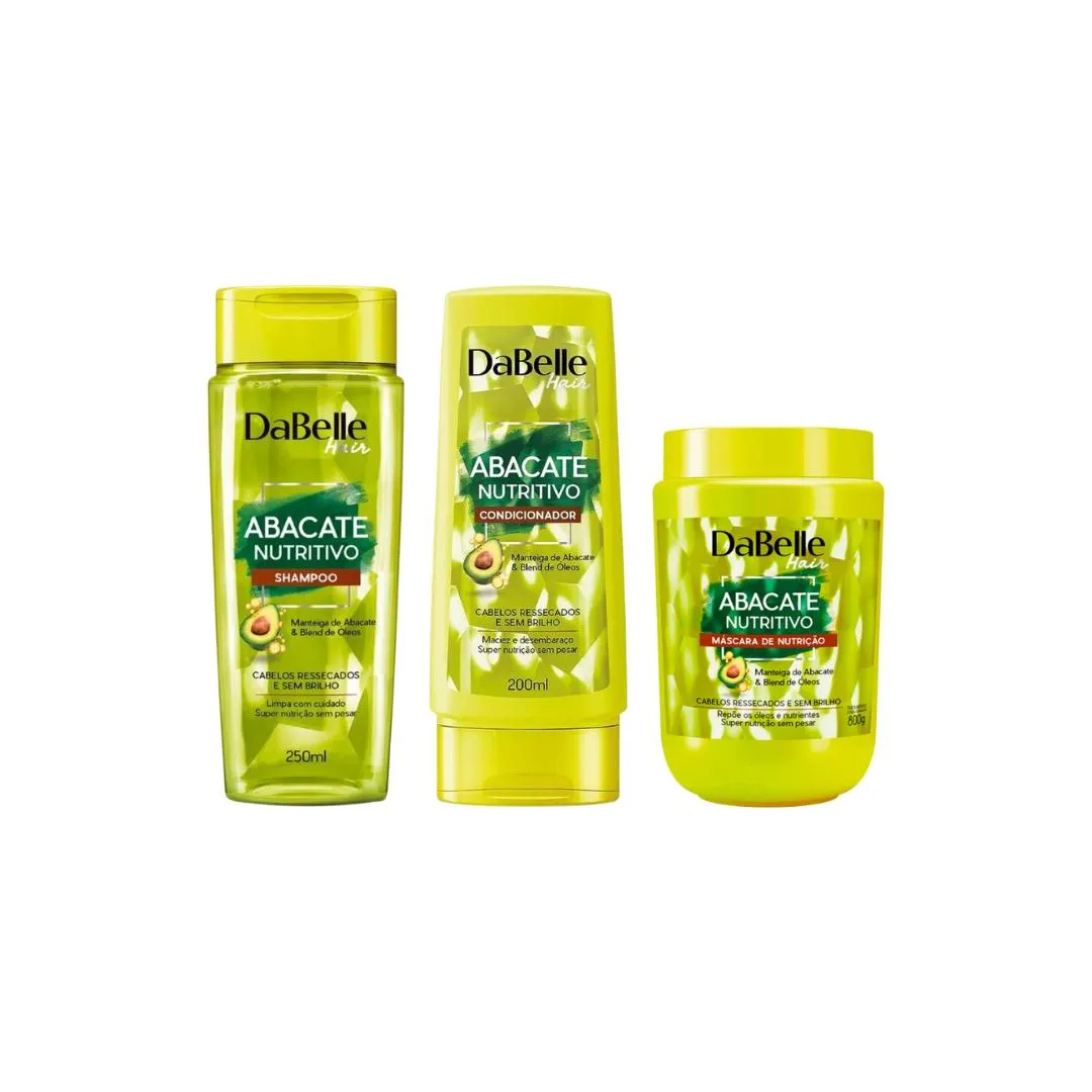 Kit Dabelle Abacate Nutritivo Shampoo+Cond+Masc