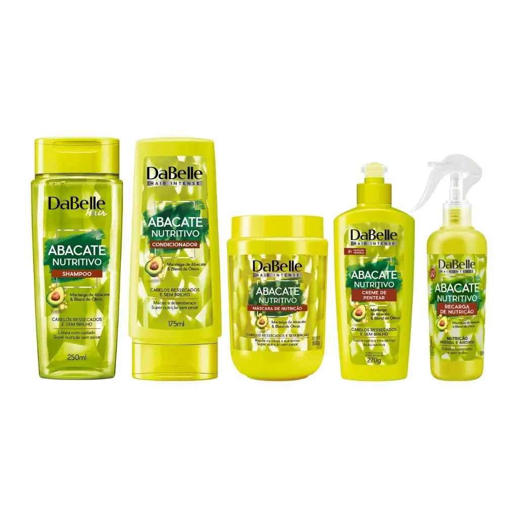 Kit Dabelle Abacate Nutritivo Sh+Cond+Masc+Creme Pen+Recarga