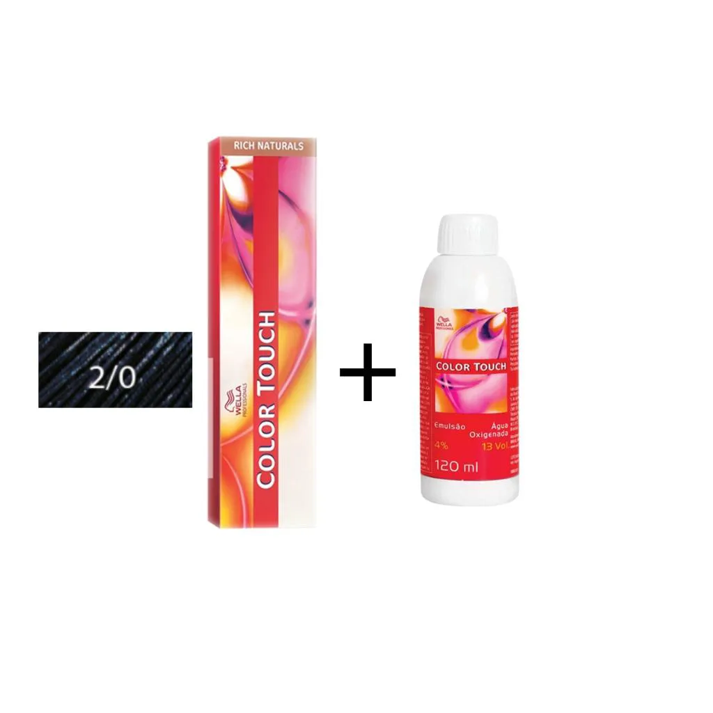 Kit Coloração+Emulsão Color Touch 2.0 Preto 60g
