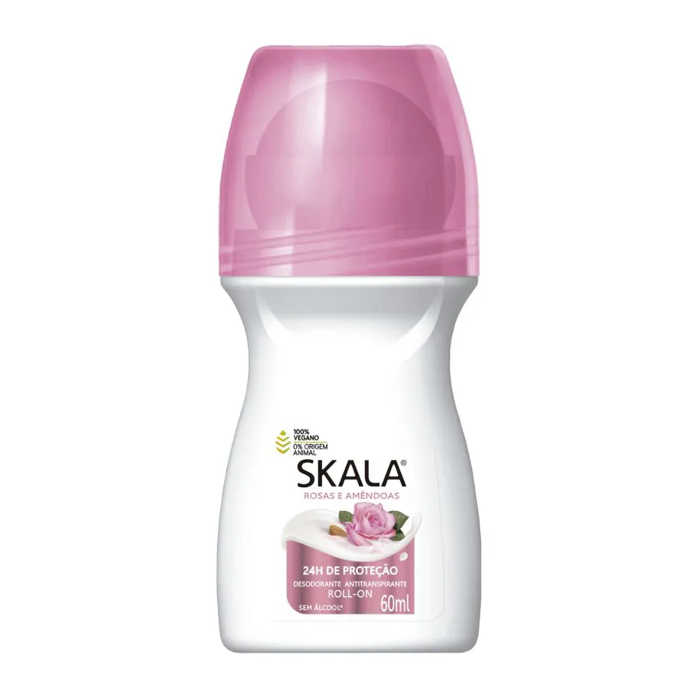 Desodorante Antitranspirante Roll-on Rosa Amêndoa Skala 60ml