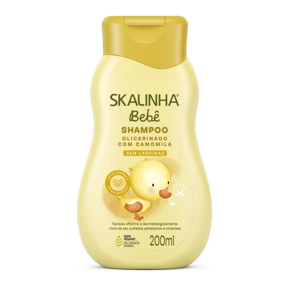 Shampoo Bebê Infantil Camomila Vegano Skala 200ml