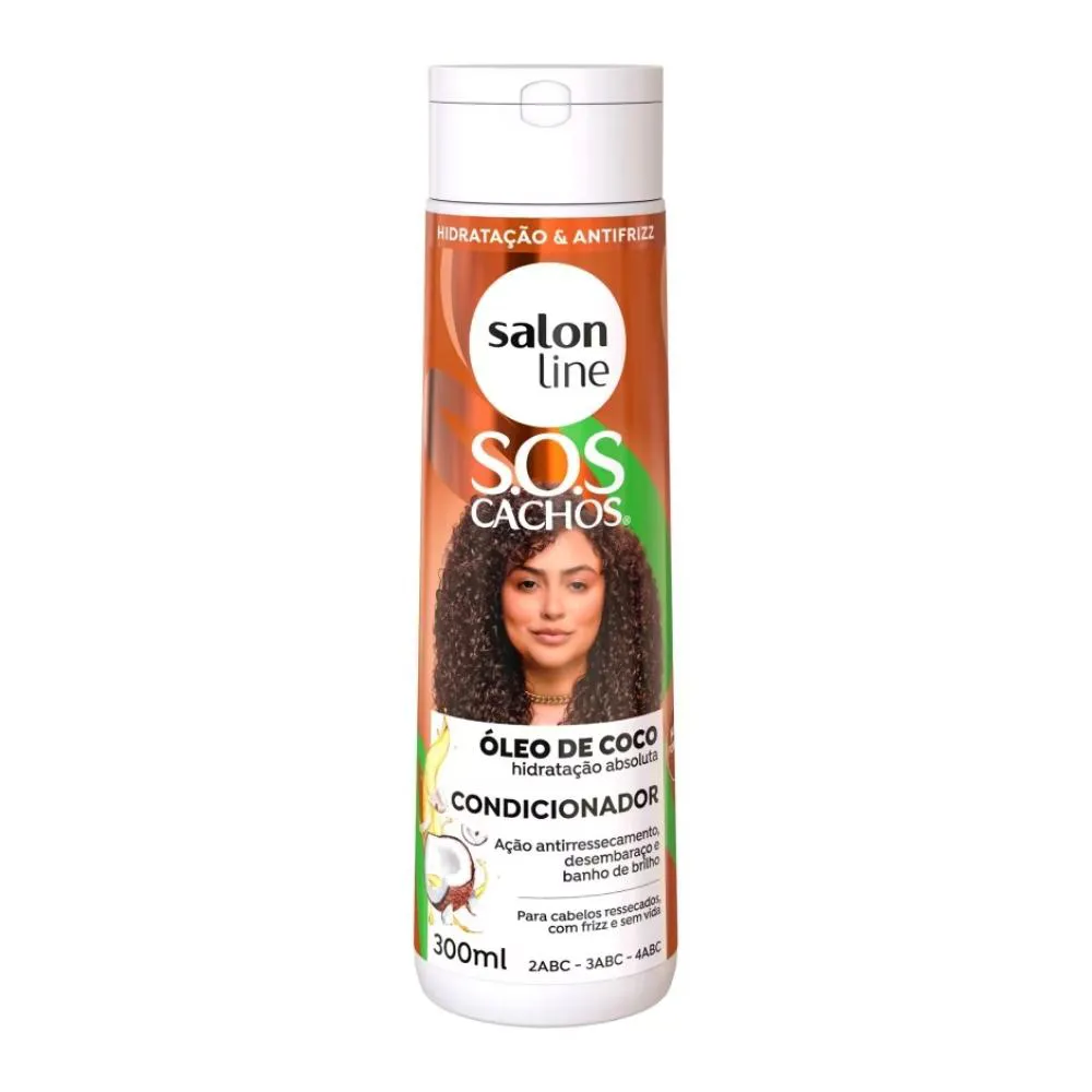Condicionador S.o.s Coco Tratamento Cachos Salon Line 300ml
