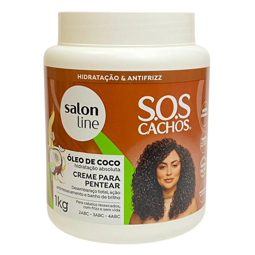 Creme Para Pentear S.o.s Coco Nutrição Cachos Salon Line 1kg