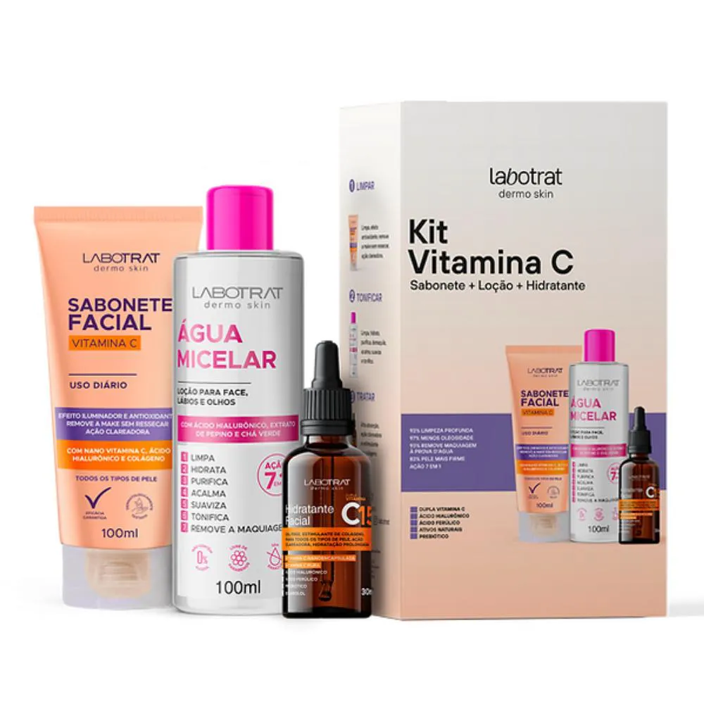 Kit Sabonete Loção Água Micelar E Hidratante Facial Labotrat