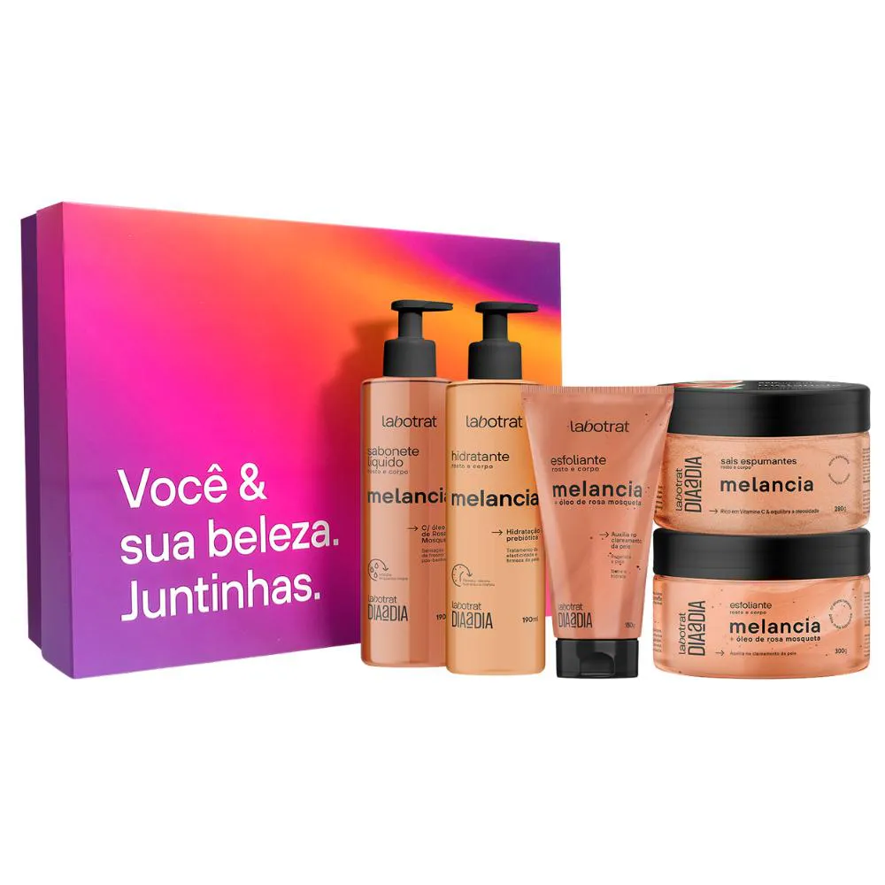 Kit Cuidado Rosto E Corpo Hidrata Esfolia Melancia Labotrat