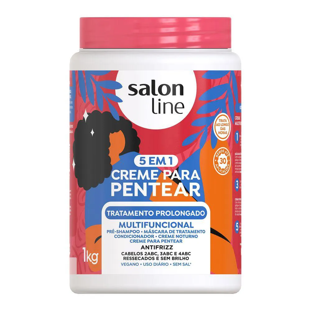 Máscara Creme Pentear Trata Condiciona Cachos Salon Line 1kg
