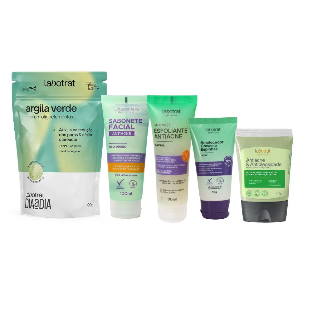 Kit Skincare Antiacne Facial Esfoliante Máscara Labotrat