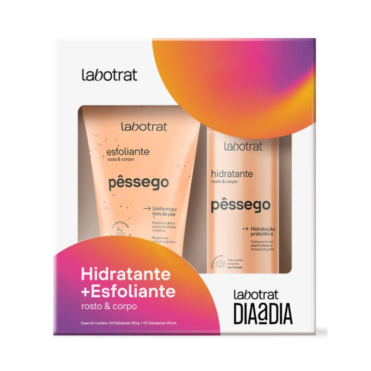 Kit Esfoliante Hidratante Pêssego Facial Corporal Labotrat