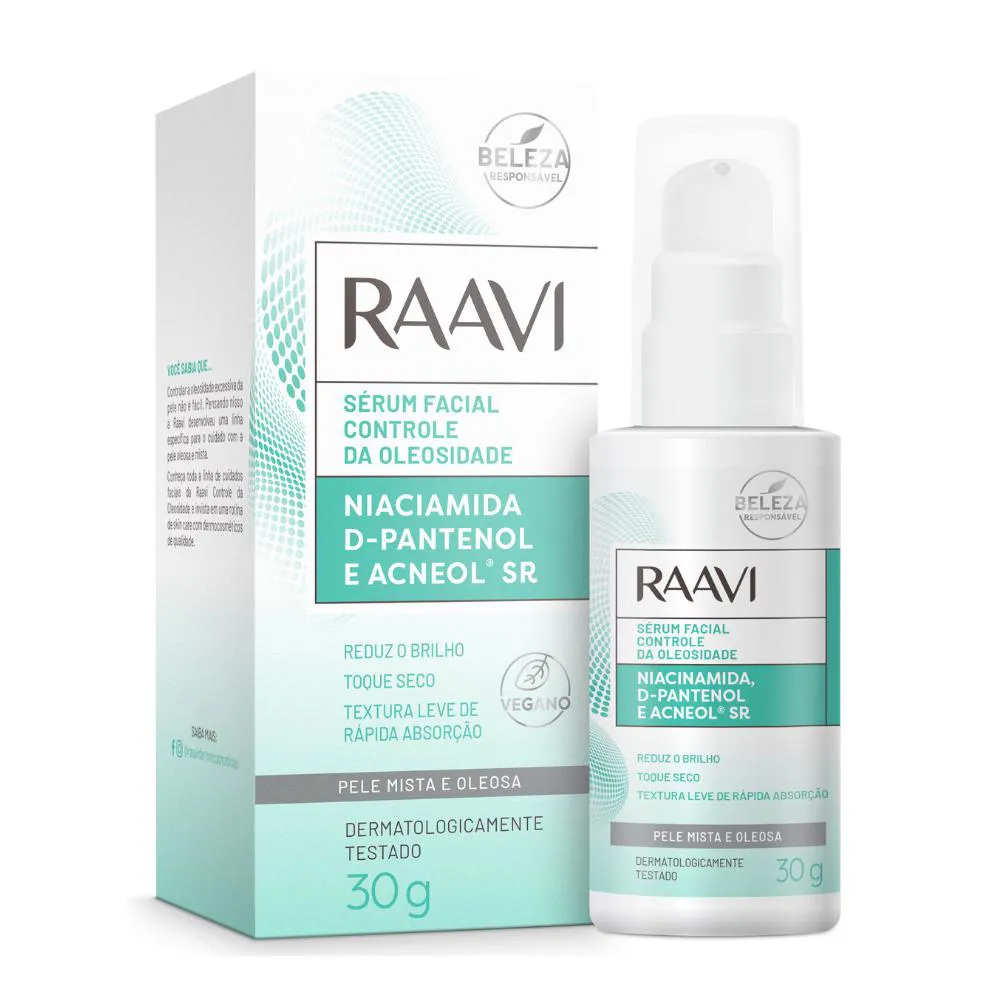 Sérum Facial D-Pantenol Hidratação Pele Oleosa Raavi 30g