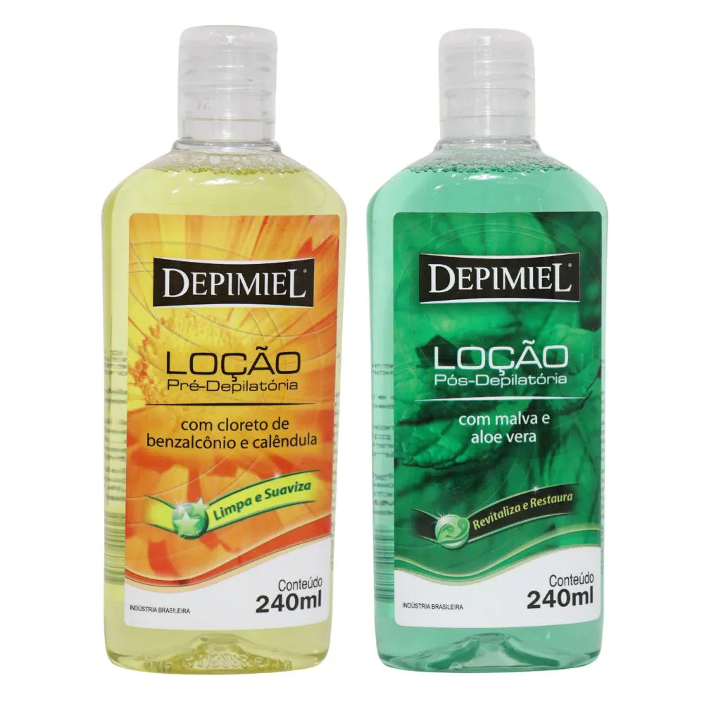 Kit Loção Pré E Pós Depilatório Corporal Pele Suave Depimiel