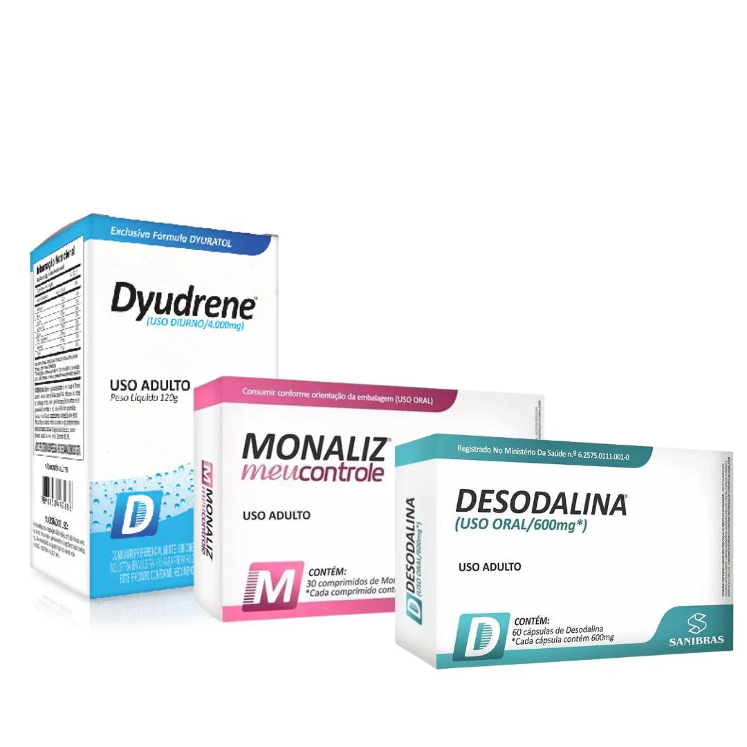 KIT DYUDRENE + DESODALINA + MONALIZ - POWER SUPPLEMENTS 120 Comprimidos SEM Sabor