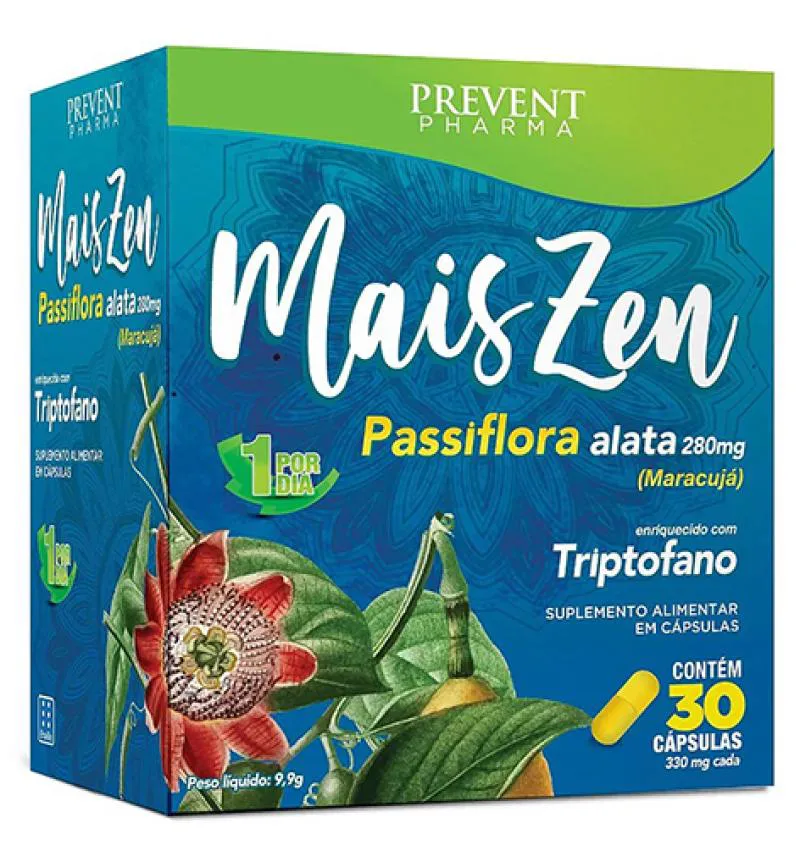 Passiflora + Triptofano Mais Zen c/30 cp Prevent Pharma