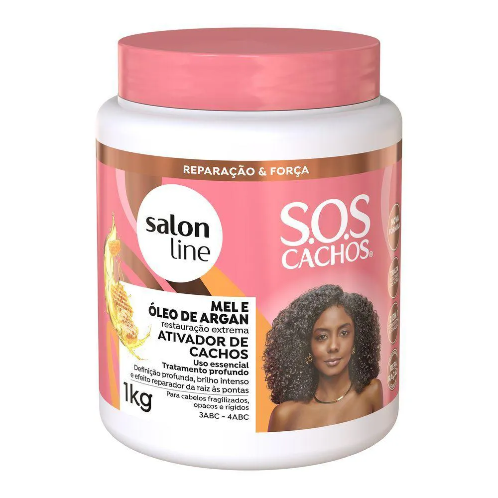 Ativador Cachos Restaura Define Mel E Argan Salon Line 1kg