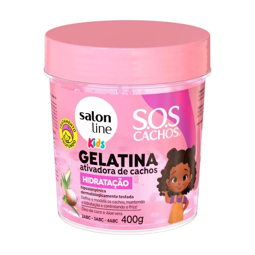 Gelatina Ativador Cachos Hidrata Define Kids Salon Line 400g