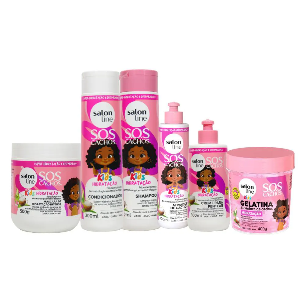 Kit Cuidado Capilar  Kids SOS Cachos Hidrata Salon Line