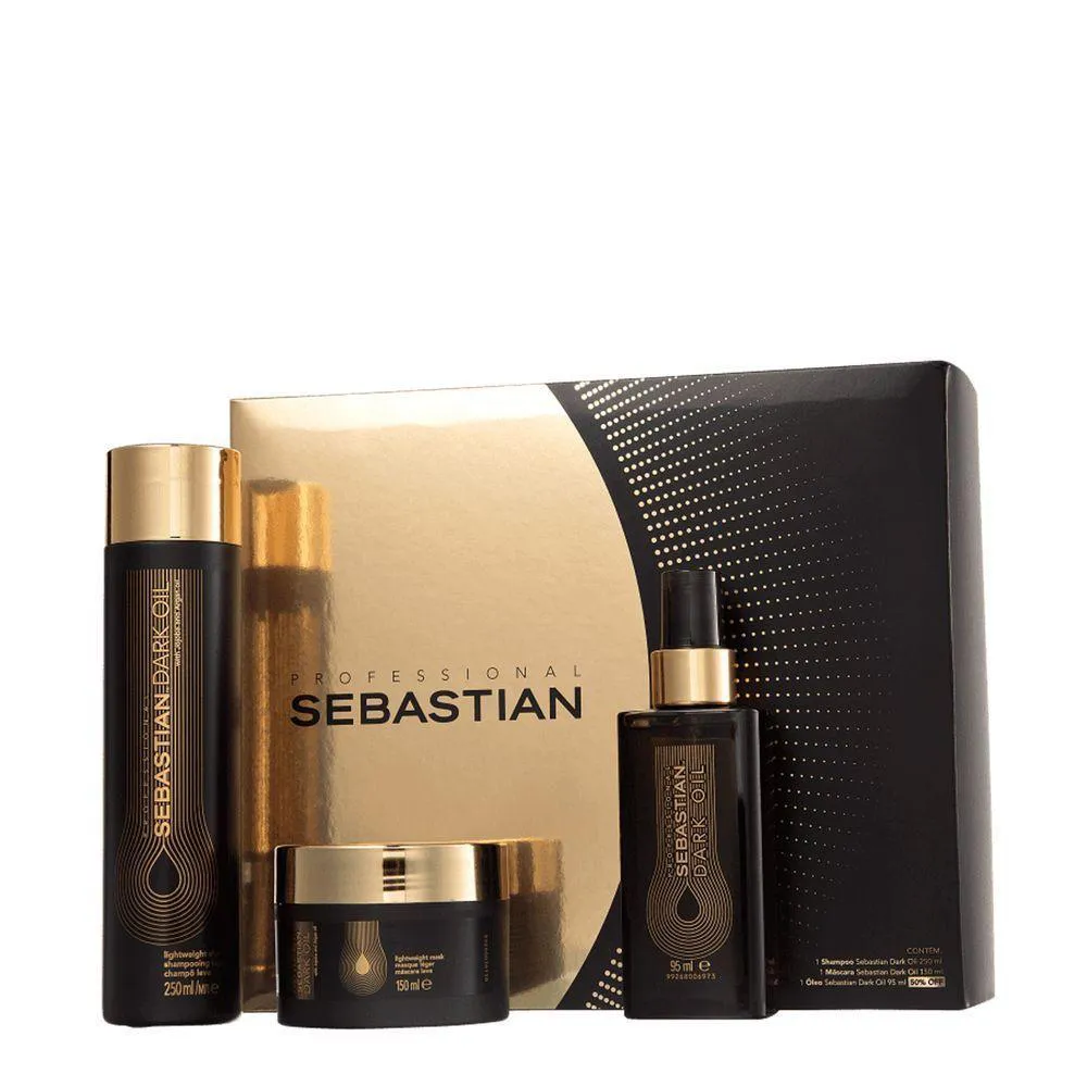 Sebastian Kit Dark Oil Shampo 250ml + Máscara 150ml + óleo Capilar 95ml