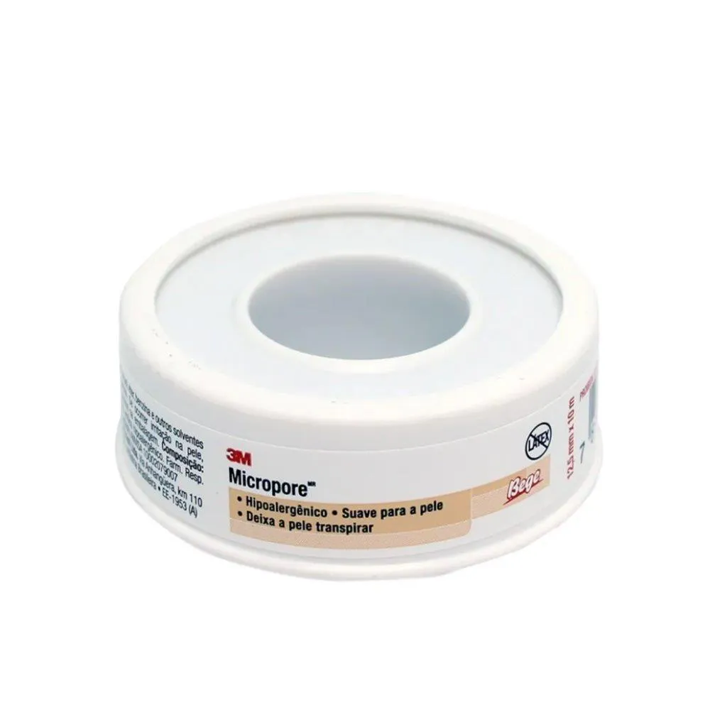 3m Micropore Hospitalar Bege 12,5mmx10m