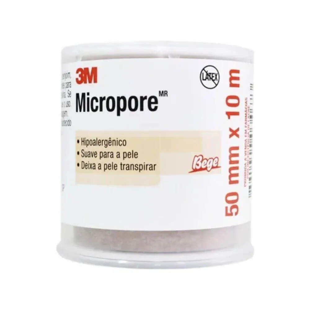 3m Micropore Hospitalar Bege 50mmx10m