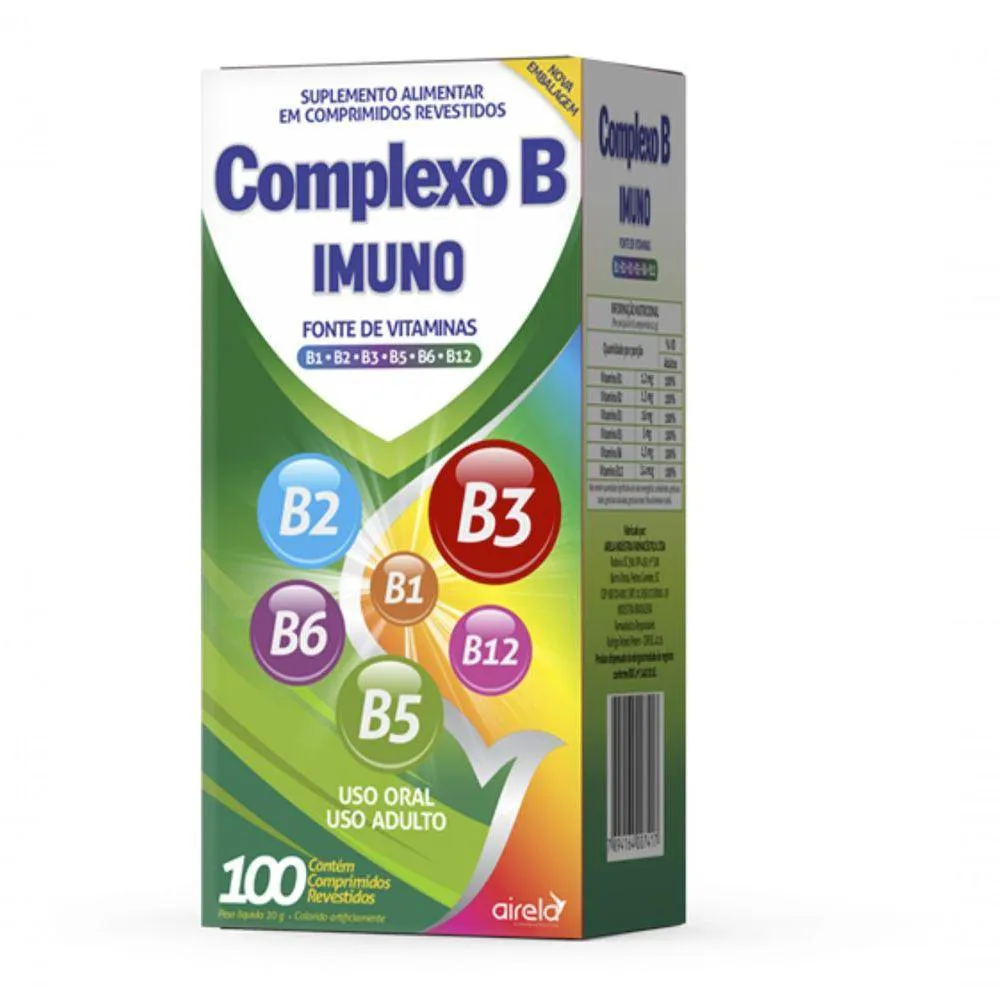 Complexo B B12 B1 B2 B3 B5 B6 B12 Com 100 Comprimidos