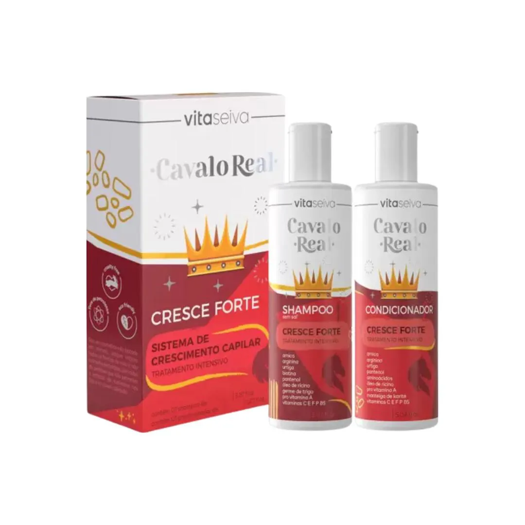 Kit Shampoo + Cond + Duovita Vita Seiva Cavalo Real-3 Itens